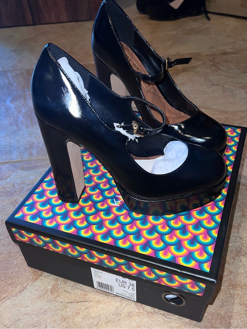 Kurt Geiger Women's Patent Mary Jane Platform Pumps - Black